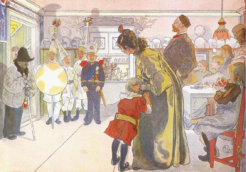 Carl Larsson Star Boys Call at Larssons oil painting image
